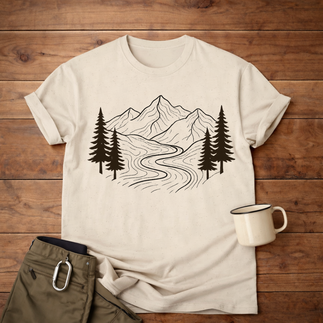 Mountain River Graphic T-Shirt