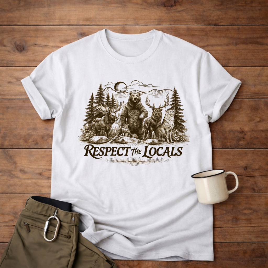 Respect the Locals Bear T-Shirt — Wildlife Conservation Graphic Tee