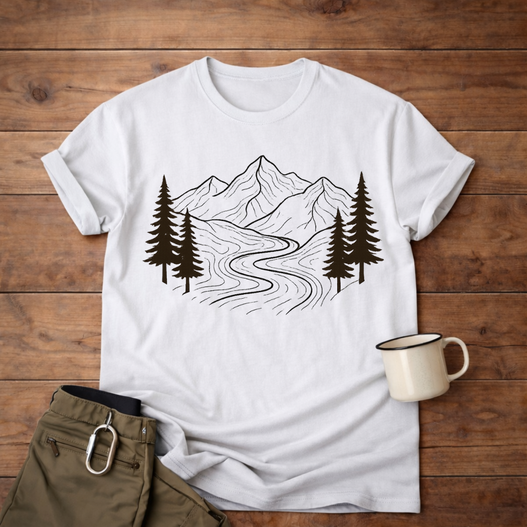 Mountain River Graphic T-Shirt