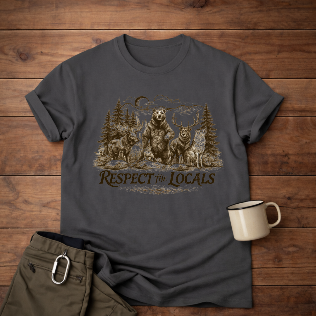 Respect the Locals Bear T-Shirt — Wildlife Conservation Graphic Tee