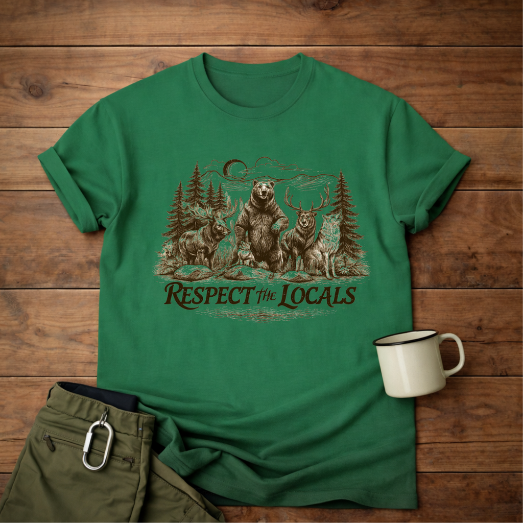 Respect the Locals Bear T-Shirt — Wildlife Conservation Graphic Tee