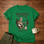 Wilderness Melodies T-Shirt — Camping Club Bear Playing Guitar Campfire Tee