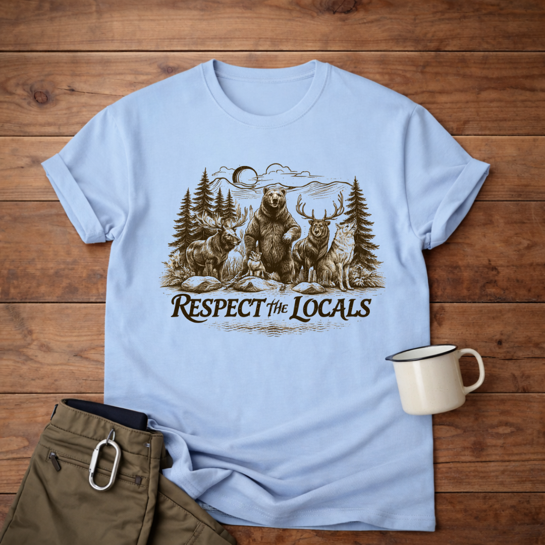 Respect the Locals Bear T-Shirt — Wildlife Conservation Graphic Tee
