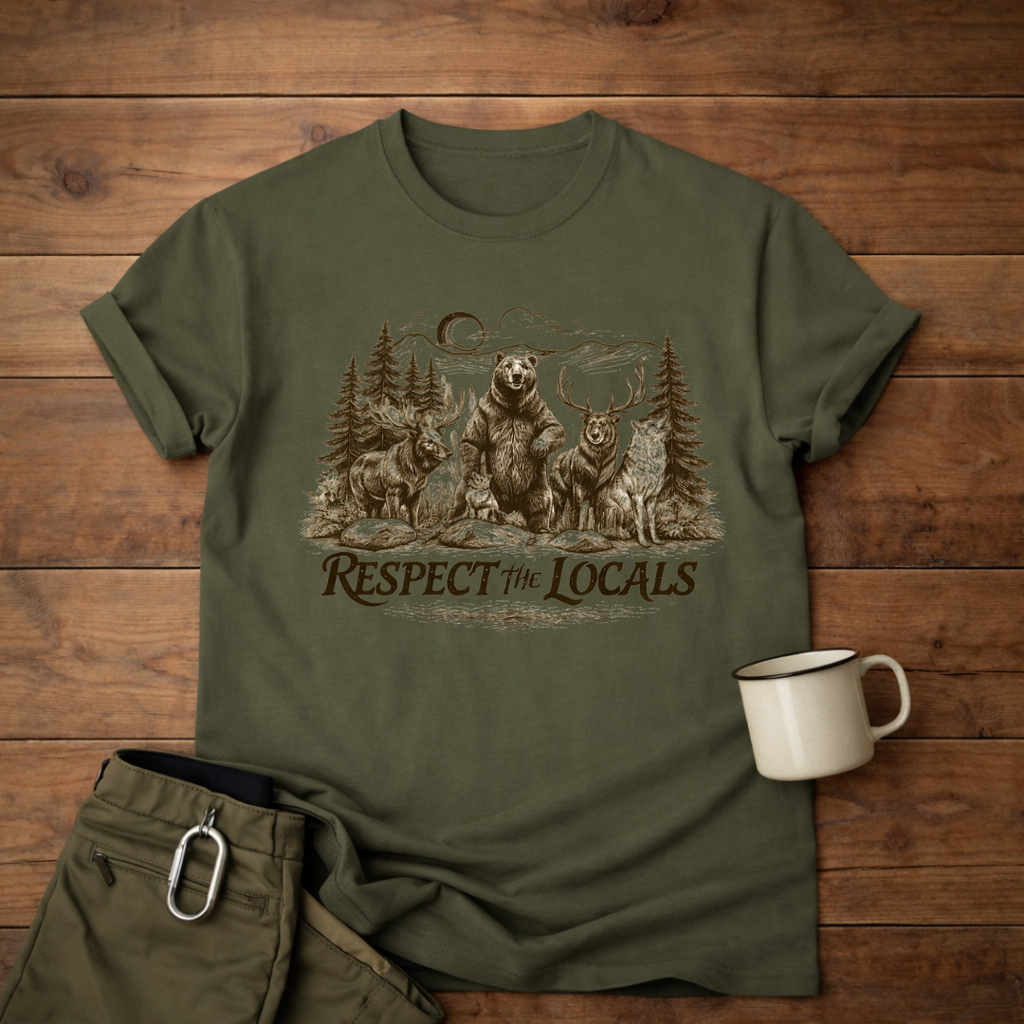 Respect the Locals Bear T-Shirt — Wildlife Conservation Graphic Tee