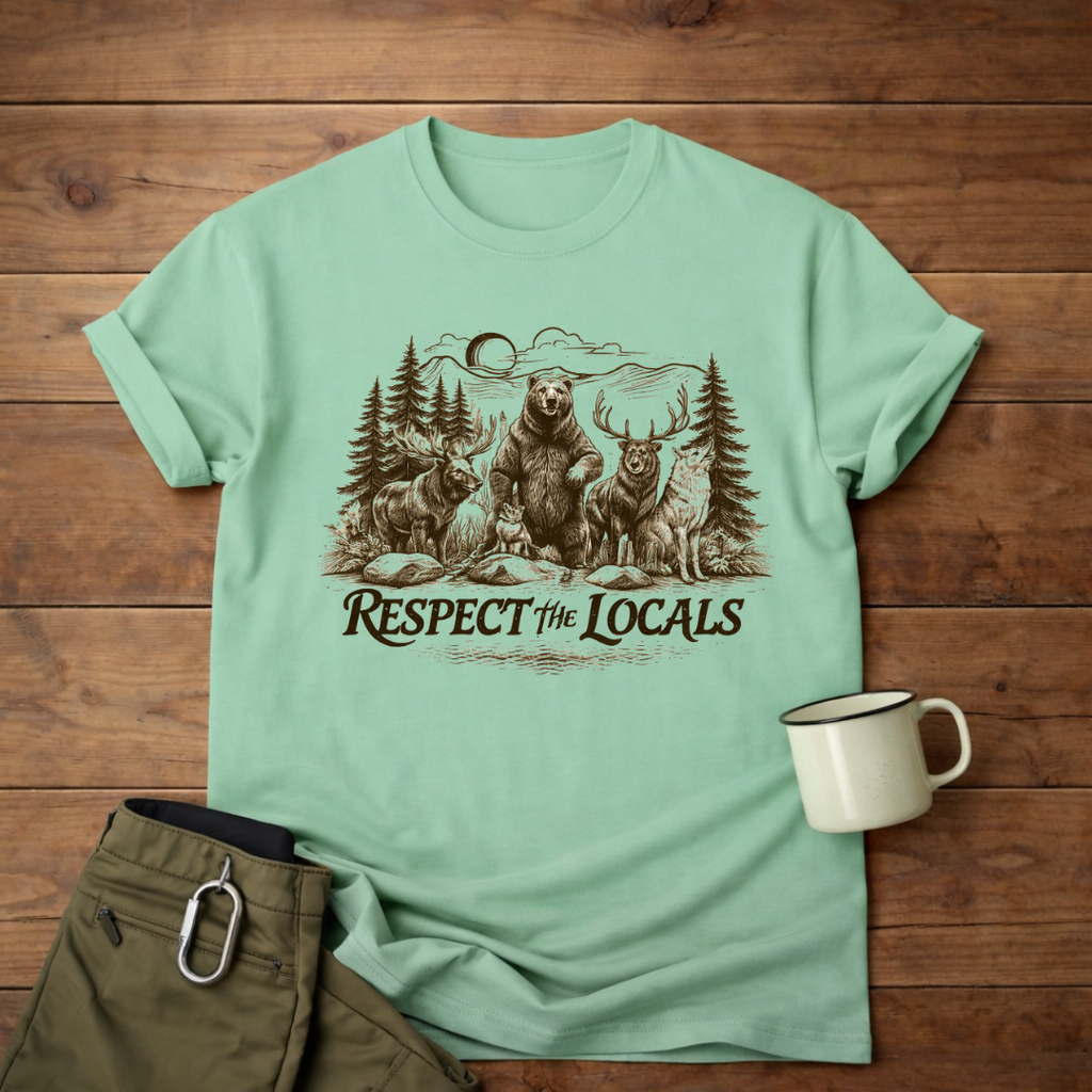 Respect the Locals Bear T-Shirt — Wildlife Conservation Graphic Tee