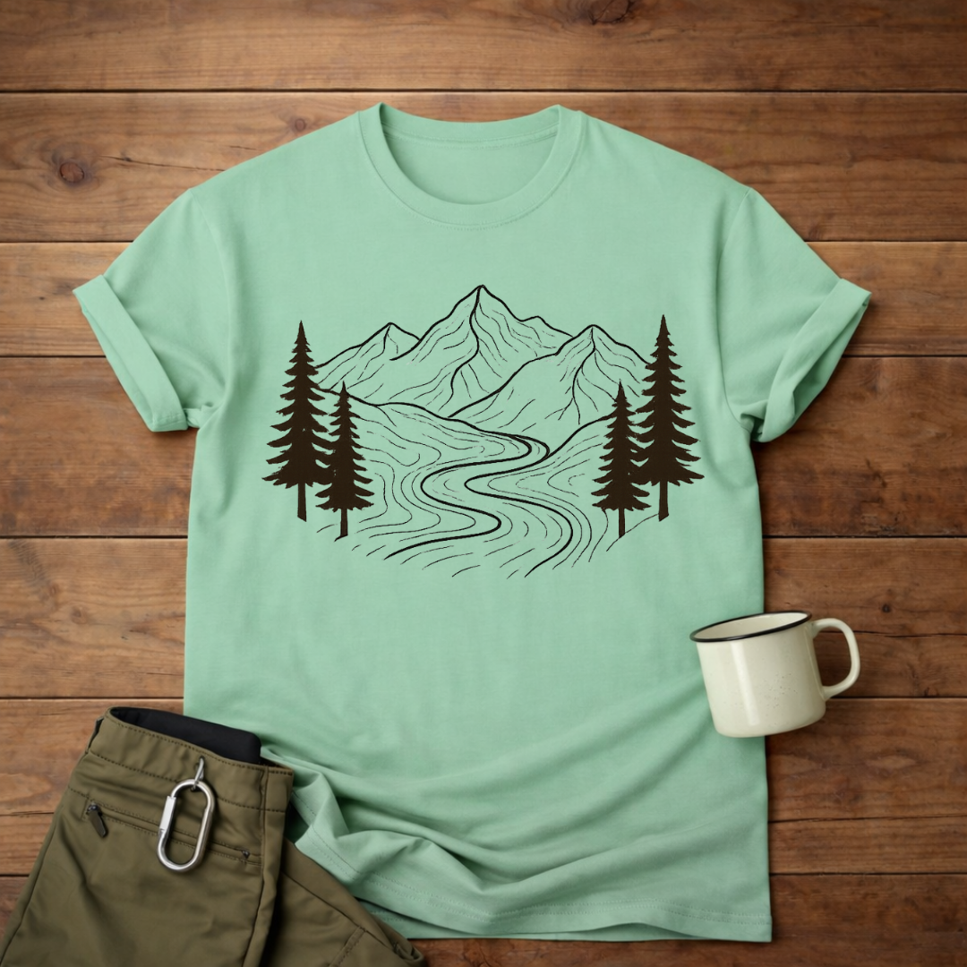 Mountain River Graphic T-Shirt