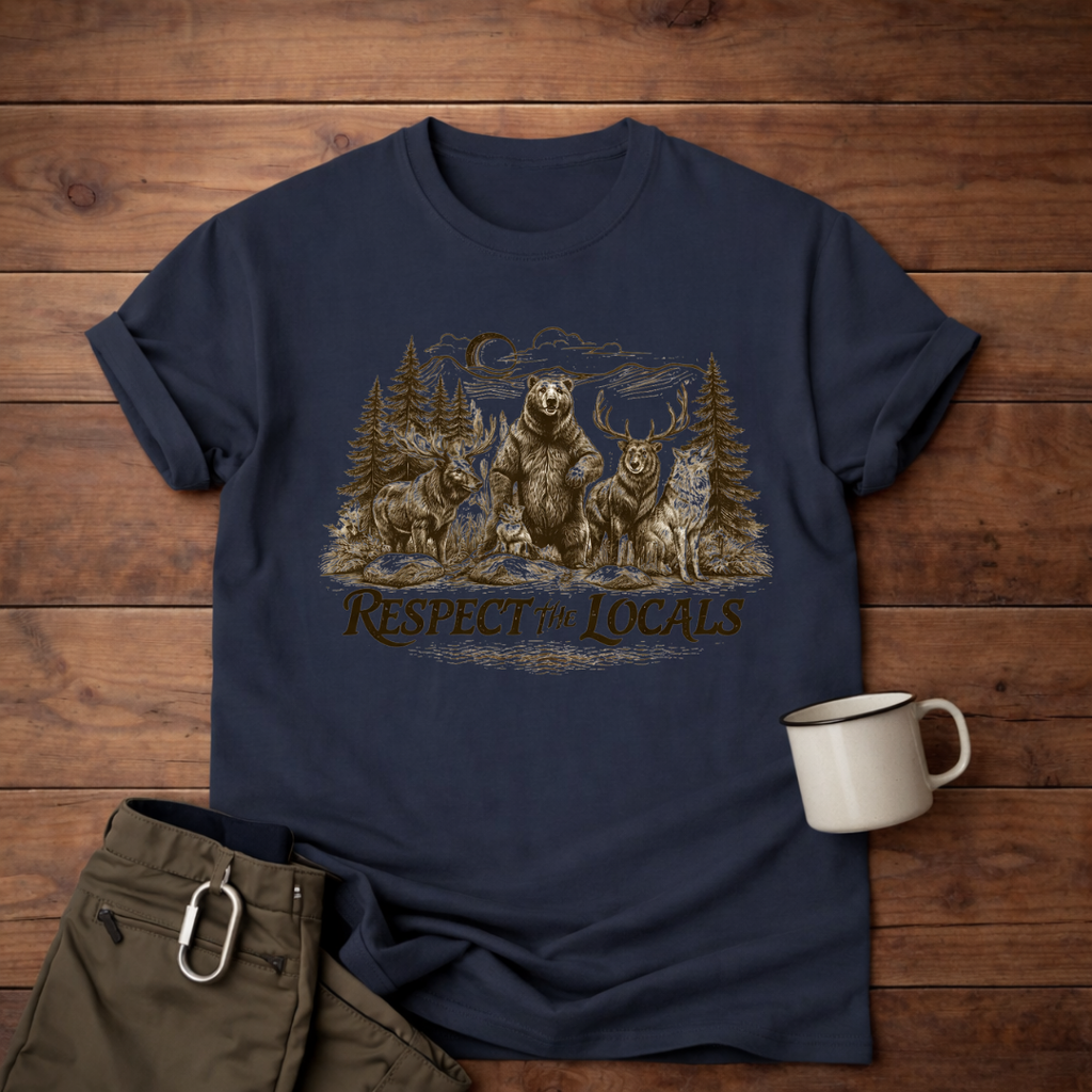 Respect the Locals Bear T-Shirt — Wildlife Conservation Graphic Tee
