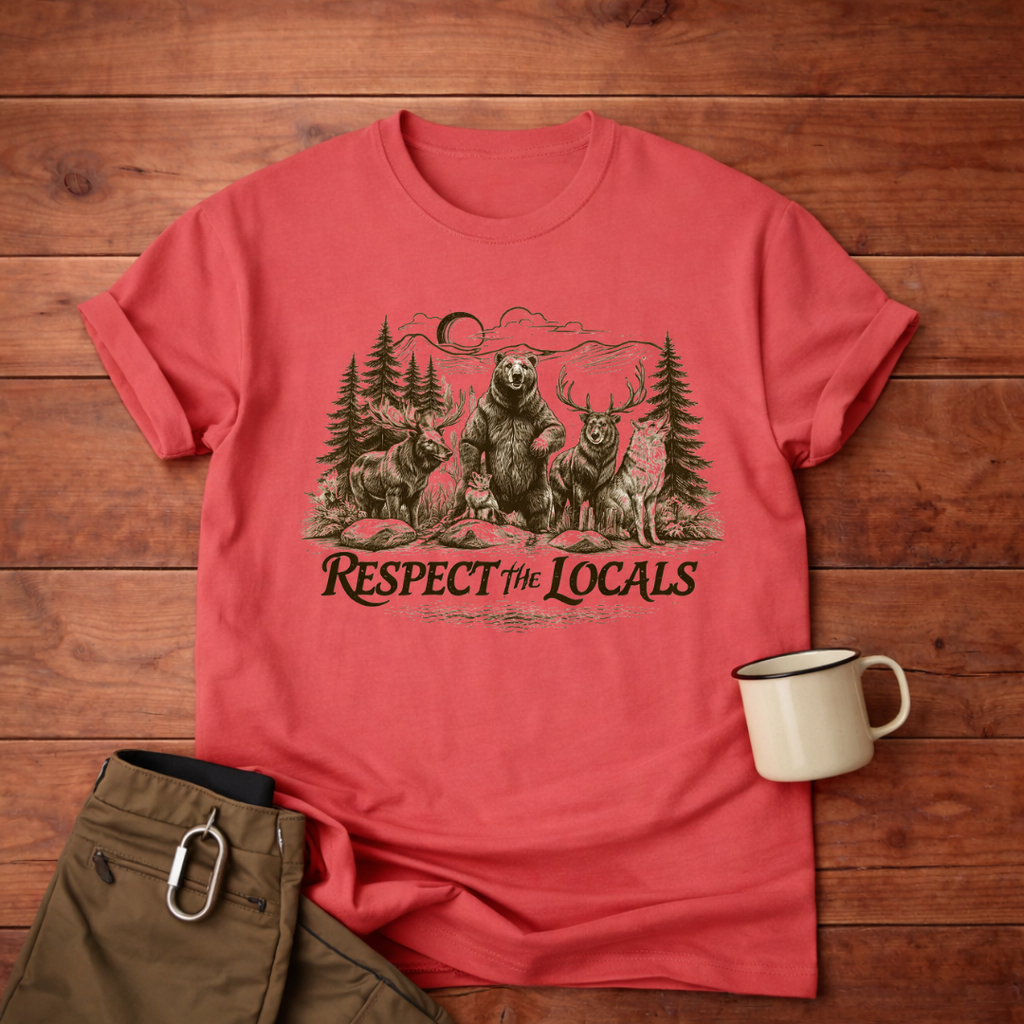 Respect the Locals Bear T-Shirt — Wildlife Conservation Graphic Tee