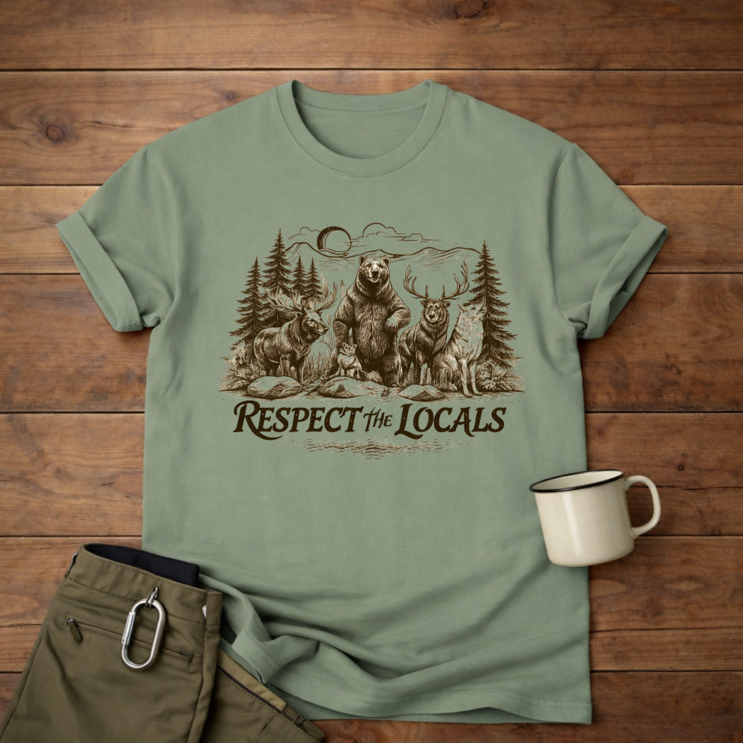 Respect the Locals Bear T-Shirt — Wildlife Conservation Graphic Tee