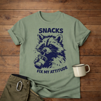 Snacks Fix My Attitude Raccoon T-Shirt
