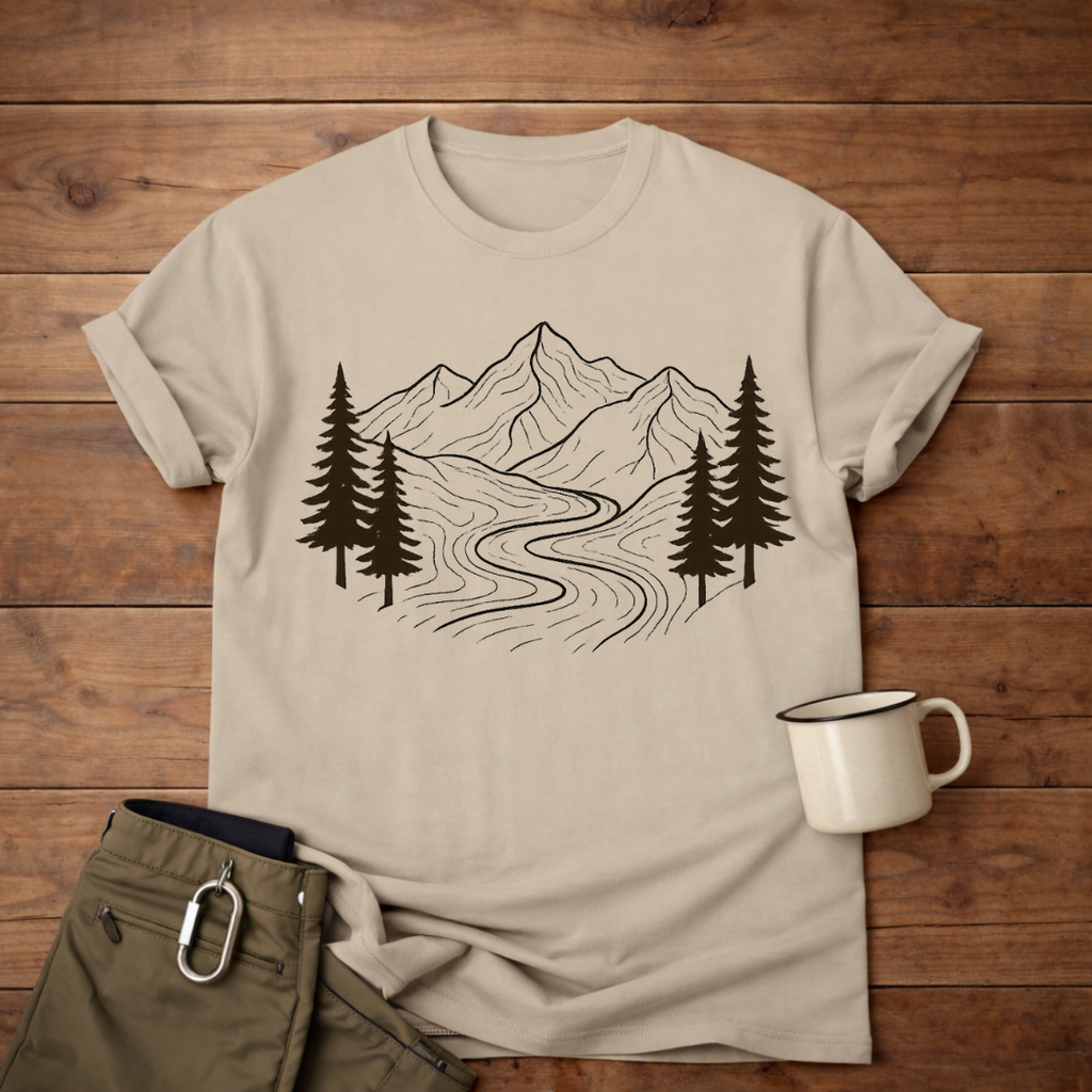 Mountain River Graphic T-Shirt