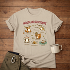 Woodland Workouts T-Shirt — Cute Forest Animal Yoga & Exercise Design