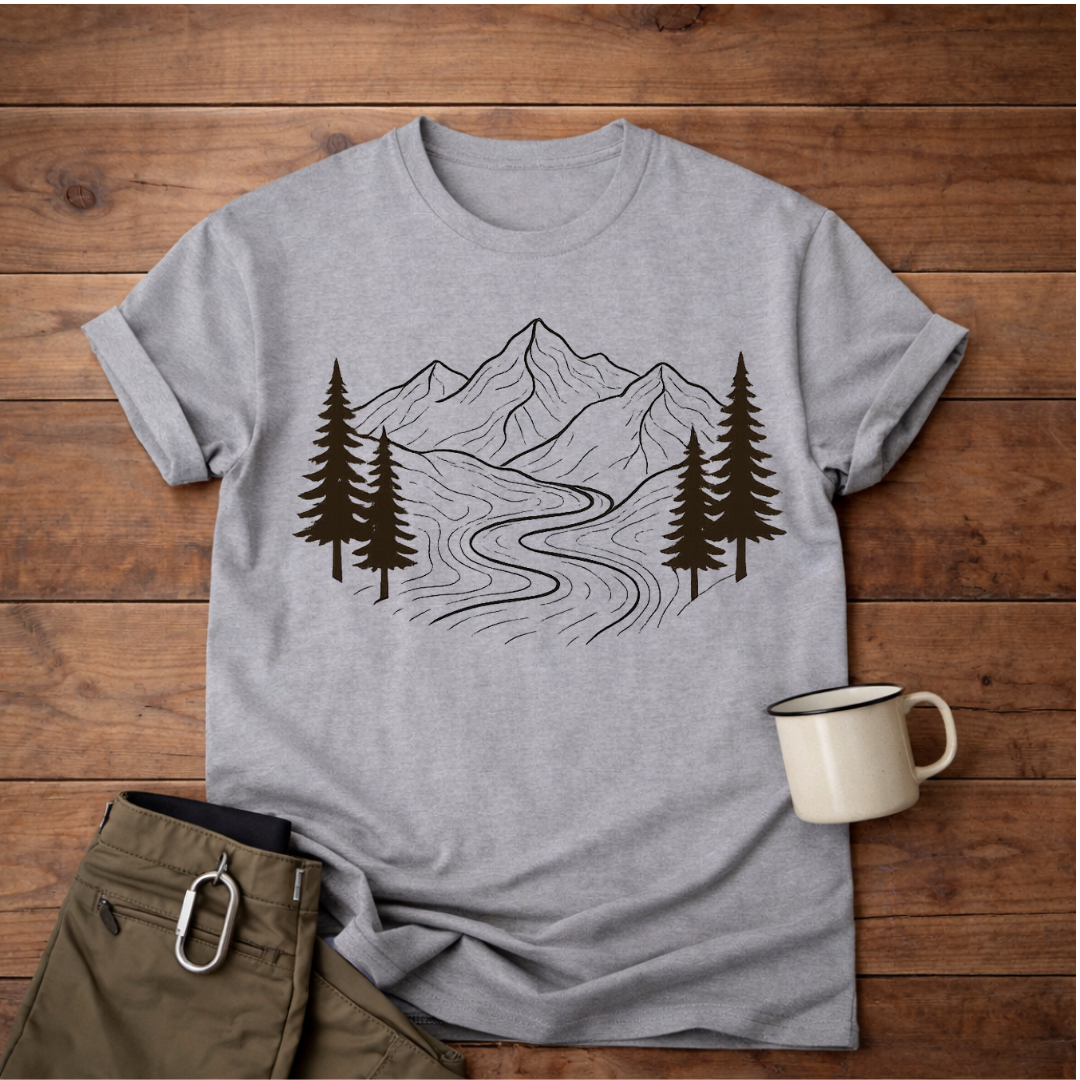 Mountain River Graphic T-Shirt
