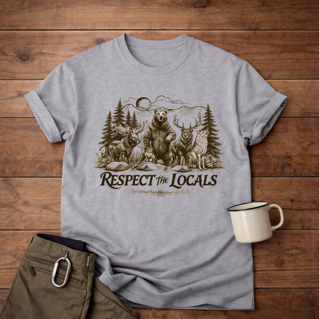 Respect the Locals Bear T-Shirt — Wildlife Conservation Graphic Tee