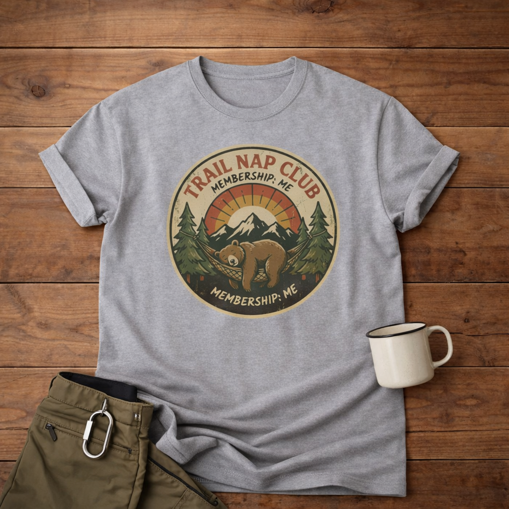 Trail Nap Club T-Shirt — Vintage Bear Hiking Graphic Tee