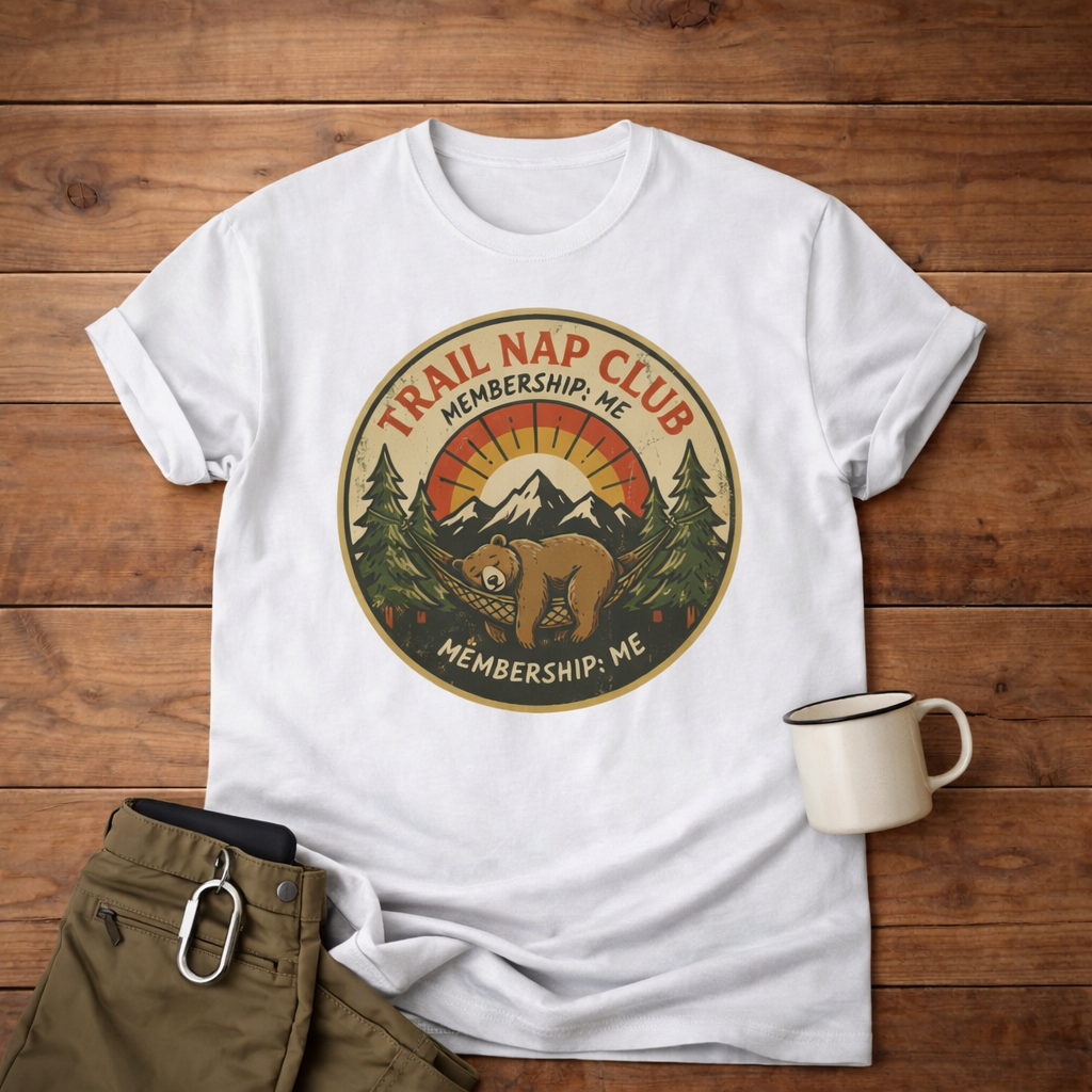 Trail Nap Club T-Shirt — Vintage Bear Hiking Graphic Tee